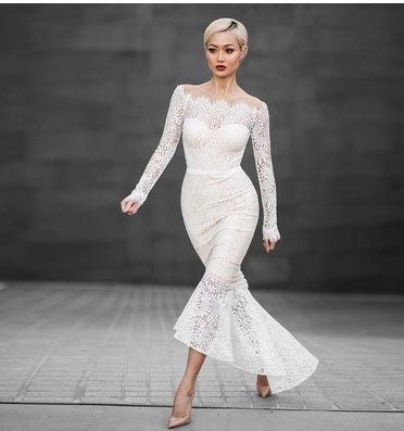 New Women Fashion Evening Dress Sexy Lace Party Elegant