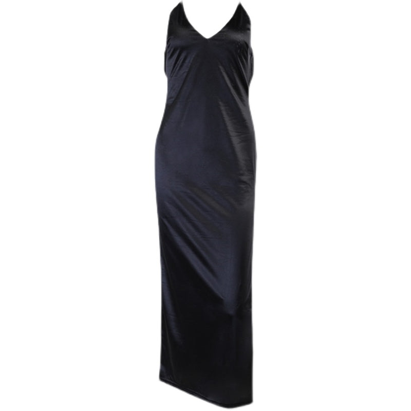 Satin Backless Split Party Dresses (Off Shoulder V Neck)