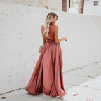 Trendy Solid color party dress