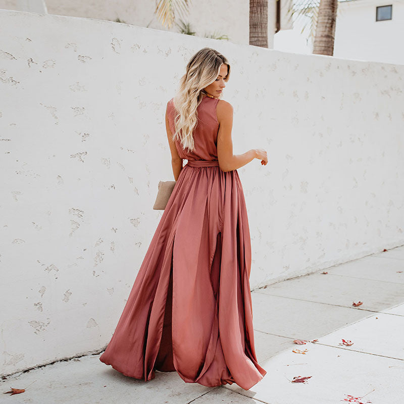 Trendy Solid color party dress