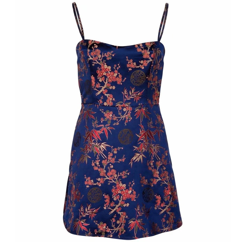 Short Satin Vestido Vintage Robe