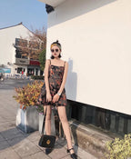 Short Satin Vestido Vintage Robe