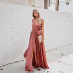 Trendy Solid color party dress
