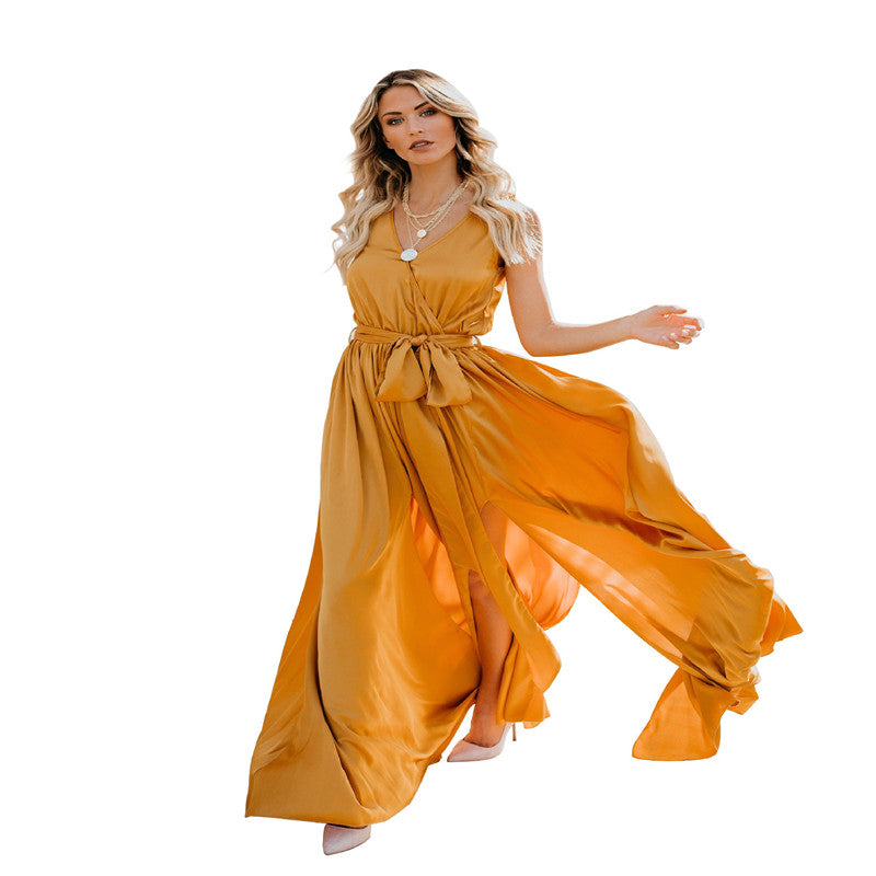 Trendy Solid color party dress