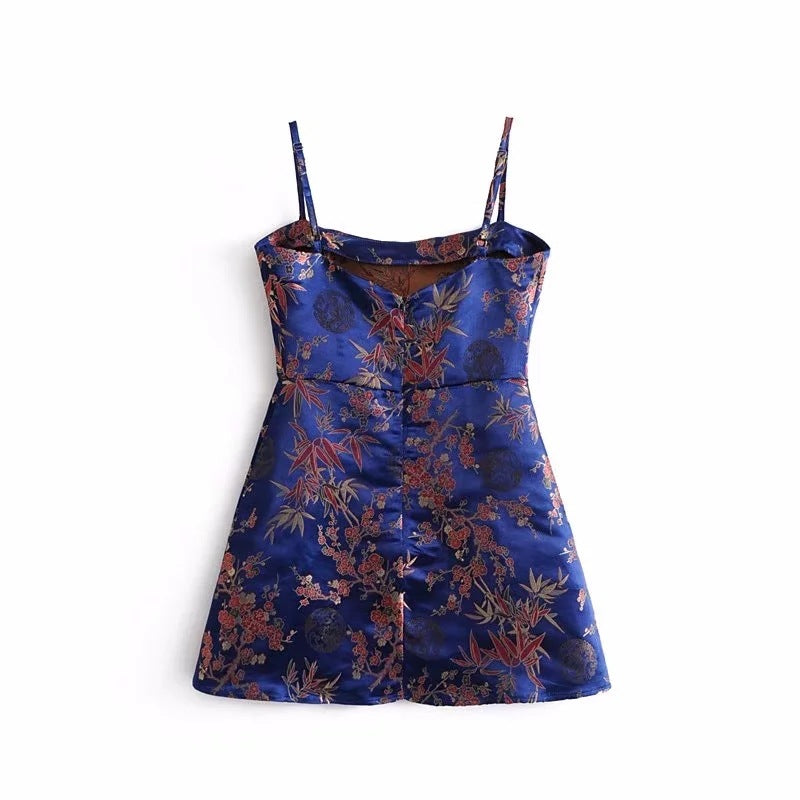 Short Satin Vestido Vintage Robe